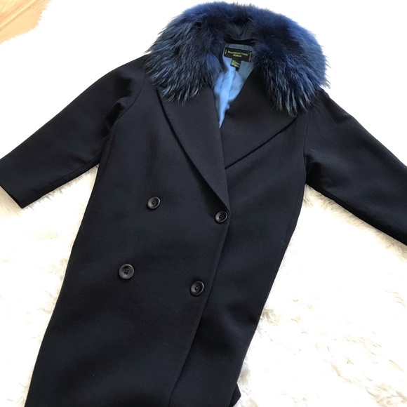 Shanghai Tang Wool Coat w/Raccoon fur collar - Picture 3 of 11